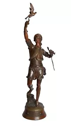 Buy Marcel Debut Falconer Bronze Sculpture Dated 1893 • 3,907.33£