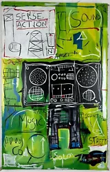 Buy Jean-Michel Basquiat (Handmade) Acrylic On Canvas Painting Signed And Stamped • 907.76£