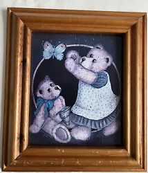 Buy Teddy Bear “Sign Of The Times ©️‘96” Large Picture In Chunky Wooden Frame • 10£