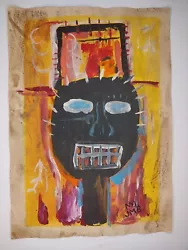 Buy Jean-Michel Basquiat Painting Drawing On Old Paper Signed Stamped 5 • 82.87£