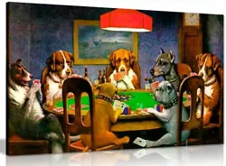 Buy Pokers Dogs Playing Cards C. M. Coolidge Canvas Wall Art Picture Print • 24.99£