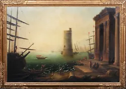 Buy Huge 17th 18th Century Sunset Harbour Architectural Landscape CLAUDE LORRAIN • 6,800£