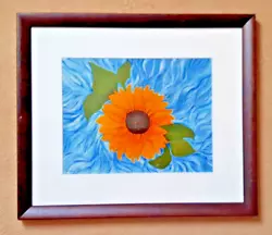 Buy Corinne Climie Scottish Artist- Large Signed Acrylic - Sunflower - Framed • 29.99£