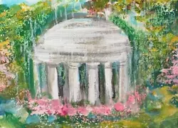 Buy ACEO Original Painting WASHINGTON DC In SPRING Cherry Blossom TREE Rainstorm ART • 10.74£