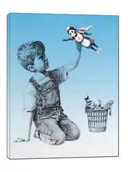 Buy Banksy Game Changer Blue  Paint  Picture Print On Framed Canvas Wall Art Deco • 55.49£