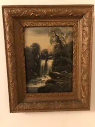 Buy Antique Oil Painting On Canvas Of A Waterfall . . .   For Restoration • 9.99£