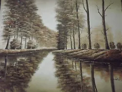 Buy Automn British Woodland Forest Large Oil Painting Canvas Sephia Trees Original • 78.95£