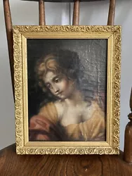 Buy Beautiful Small Antique 18th ? Century Oil On Canvas Painting Of A Maiden, Girl • 320£