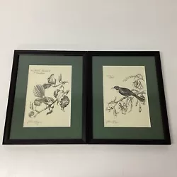 Buy 2x Colleen O'Byrne Signed B&W Lithograph Prints NZ Native Birds NO COA(F2) W#653 • 5.26£