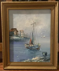 Buy Original Signed Oil Boat Painting • 30£