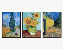 Buy Van Gogh Set Of 3 Art Painting Living Room Print Poster Picture Portrait Gift UK • 75£