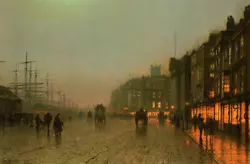 Buy JOHN ATKINSON GRIMSHAW CANVAS PICTURE PRINT WALL ART - Liverpool From Wapping • 17.95£