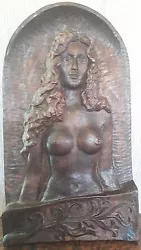 Buy Hand Carved Wood Wooden Wall Bas Relief Plaque - Woman • 199£