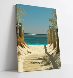 Buy Ocean Beach Canvas Wall Art Float Effect/frame/picture/poster Print- Blue Yellow • 89.99£