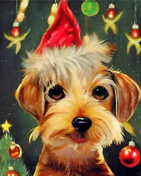 Buy Louis Wain Wire Haired Terrier Dog Christmas Painting Canvas Fine Art Print • 11.84£