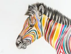 Buy Hayley Goodhead, Perfect Style Study, Zebra Horse Portrait, Original Pastel Art • 1,000£