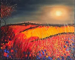 Buy Sunset, Floral, Tree, Landscape, Original Contemporary  Painting   • 75£