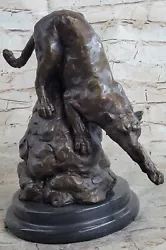 Buy Handcrafted Wildlife Animal Jaguar Cougar Bronze Museum Quality Artwork Art NR • 208.79£