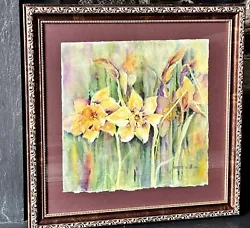 Buy Original Watercolor Daffodil Painting Signed Karen Williams Framed & Matted • 134.77£