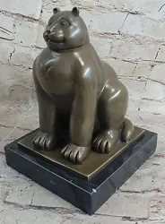 Buy Fernando Botero Fat Cat Museum Quality Bronze Sculpture Home Office Decor Figure • 275.68£