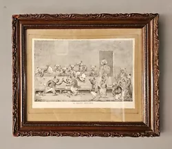 Buy Rare Louis Wain Framed Antique Engraving  A Vestry Meeting  Bulldogs Caricature • 99.99£