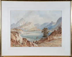 Buy Late 19th Century Watercolour - Mountainous Landscape Scene With Lake • 89£