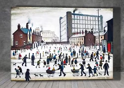 Buy L. S. Lowry Winter In Pendlebury  CANVAS PAINTING ART PRINT POSTER 1591 • 7.01£