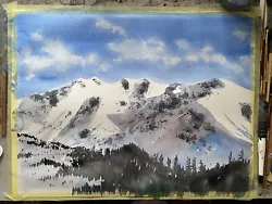 Buy Bob Ross Style Snow Watercolor Mountains Forest Large Art Tree Painting Sking • 275.62£