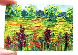 Buy Landscape Original Oil Painting, Field And Forest Painting. Without Frame.64х89 Mm • 8.99£