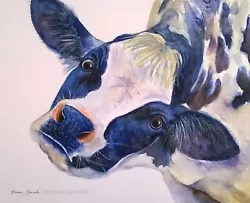 Buy ORIGINAL Signed Watercolour Painting COW Animal Wildlife Farm Art Clare Crush • 31.99£