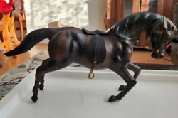 Buy Vintage Horse Sculpture Leather Wrapped Equestrian ,Rare • 54.99£