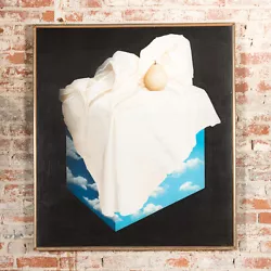 Buy Charley Brown -Pear On A Cube Of Clouds In The Sky - Surrealism Oil Painting • 4,410.26£