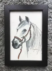 Buy White Horse Head  Original Watercolour  Painting By Margaret Riordan • 49.99£