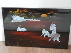 Buy Lacquered  Minh Phiong Handmade  Wood  Sunset Scene. • 5£