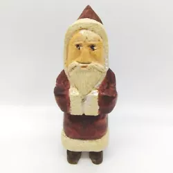 Buy Hand Carved Wood Folk Art Santa Claus 6.25  Figure Signed Jim Bergman 2001 VTG • 33.07£