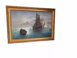 Buy OIL ON CANVAS PAINTING OF A BOAT In HARBOUR • 50£