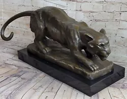 Buy Large Bronze Sculpture Lion Panther Tiger Puma Cougar Big Cat Statue African Nr • 256.55£
