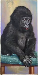 Buy Stunning Original Painting Of Young Mountain Gorilla At Regent's Park Zoo, 1939 • 110£