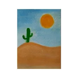 Buy ACEO Original Painting Cactus In Desert Watercolor Art • 3.64£