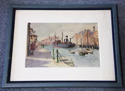 Buy Closedown Sale Fine Irish Watercolour 'Tramp Steamer & Sailing Boats In Harbour' • 58£