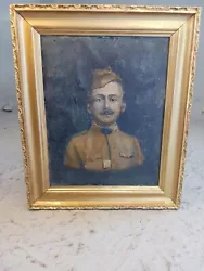Buy Small Portrait In Milltary Uniform Antique Oil Painting • 29.99£