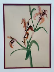 Buy Original Vintage Phillips Signed Floral Watercolor Painting Tiger Lily Flowers • 1,417.49£
