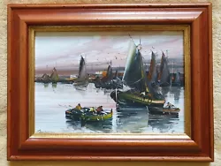 Buy Marinescape Sailing Boats Original Signed & Framed Oil Painting • 17.99£