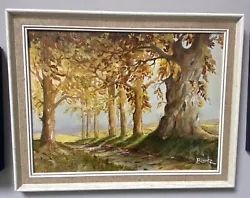 Buy Framed Oil Painting Signed Rural Country View Autumn Woodland Vintage Original • 29.99£