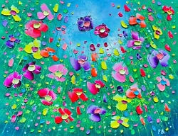 Buy  Spring Meadow Flowers In Love , An Original Oil Painting On Canvas, Phil Broad • 9.95£