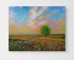 Buy Vibrant Field 16x20 Original Painting On Canvas 1/1 Nature Colorful Not Monet • 803.24£