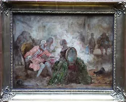Buy +++ADOLPHE MONTICELLI Manner FRENCH OLD MASTER FIGURATIVE INTERIOR OIL PAINTING • 4,400£