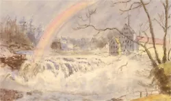 Buy Early 20th Century Watercolour - Rainbow Over The Weir • 26£