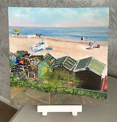 Buy ‘Beach Huts’ Budleigh Salterton Seascape Original • 20£