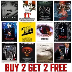 Buy RETRO HORROR MOVIE POSTERS Classic Greatest Cinema Room Prints Wall Art A4 A3 • 3.49£
